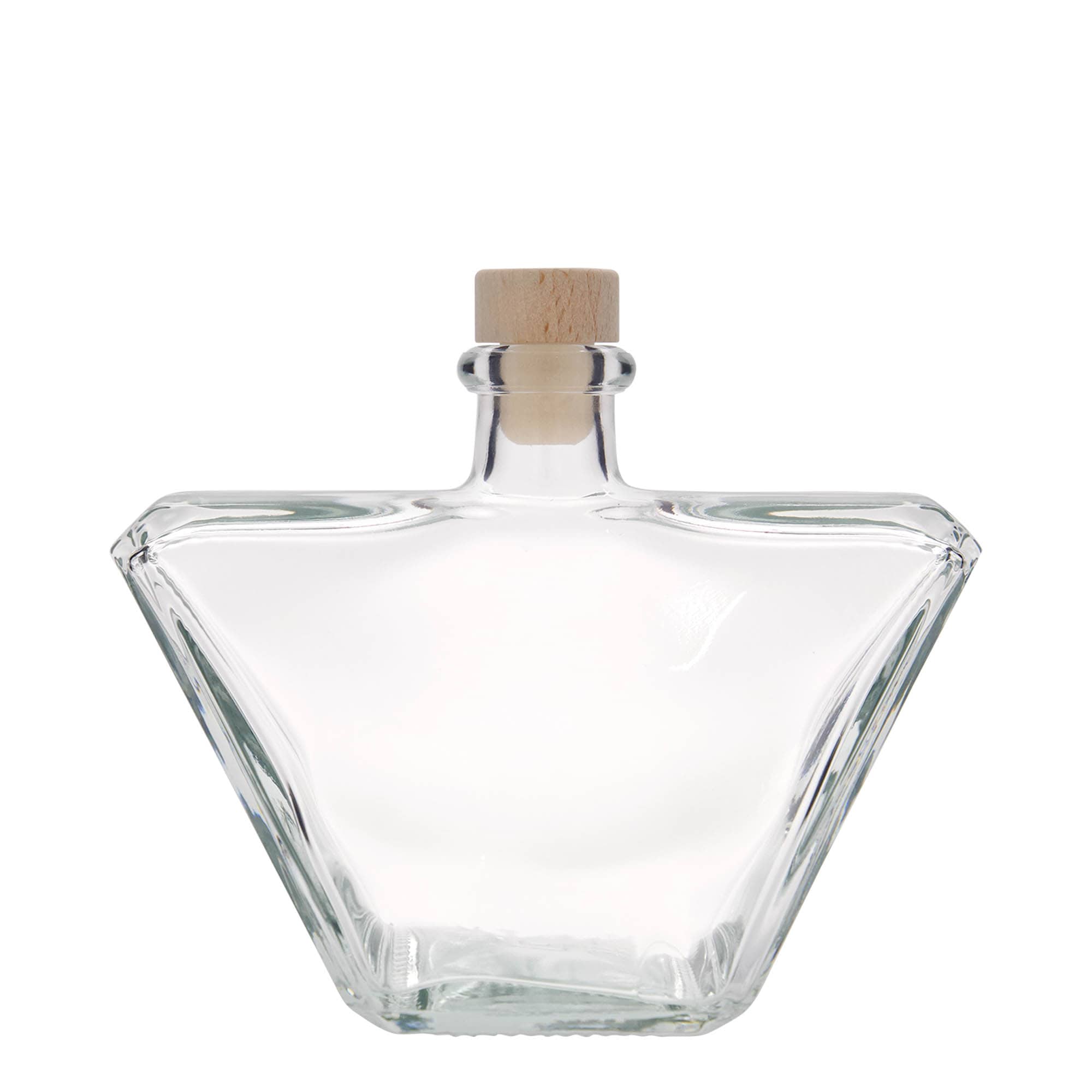 Botella de vidrio de 500 ml 'Charly', rectangular, boca: corcho