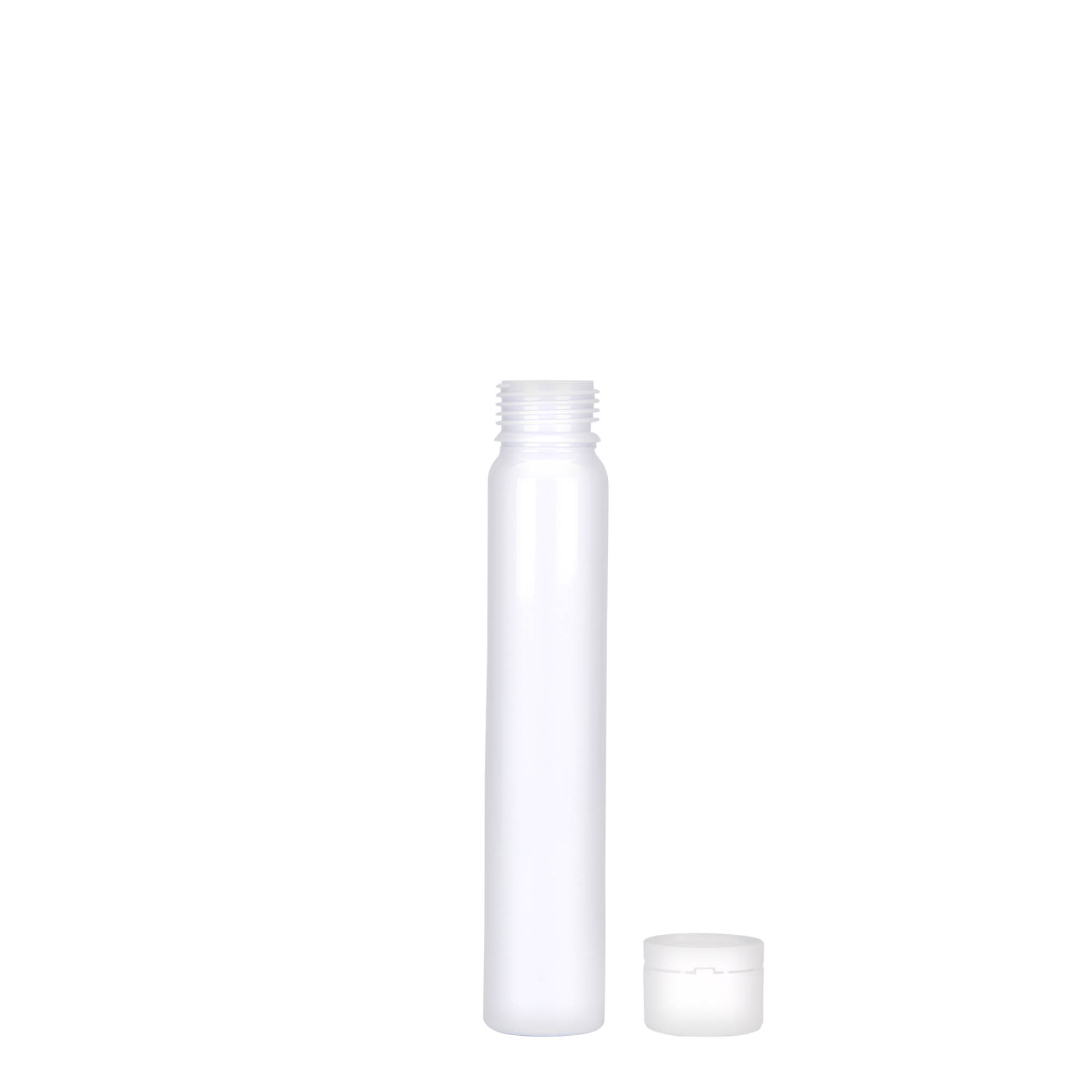 25 ml tubos PET, plástico, blanco, abertura: cierre de rosca