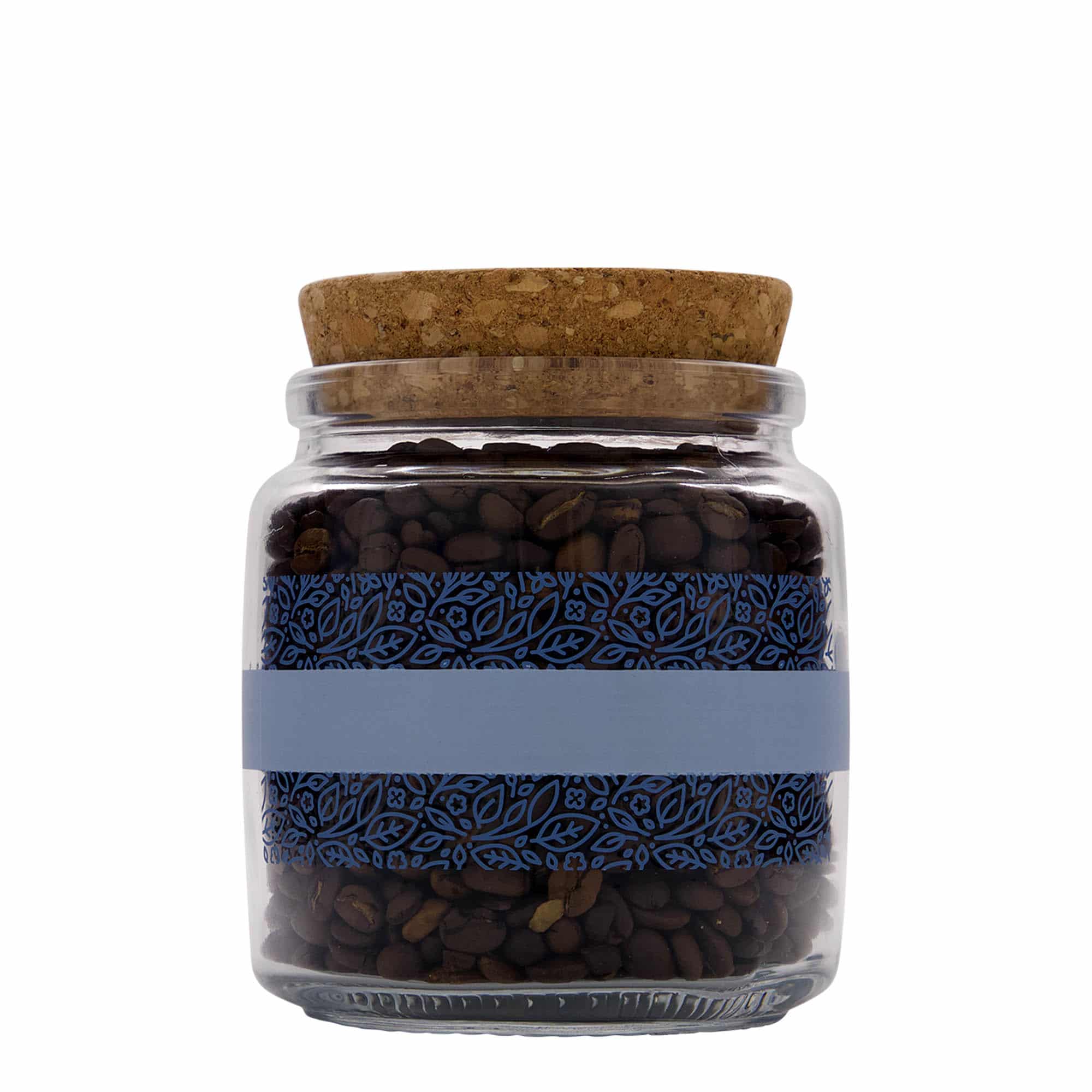 Tarro con tapa de corcho 'Giara' de 750 ml, motivo: Naturalmente blu, boca: corcho