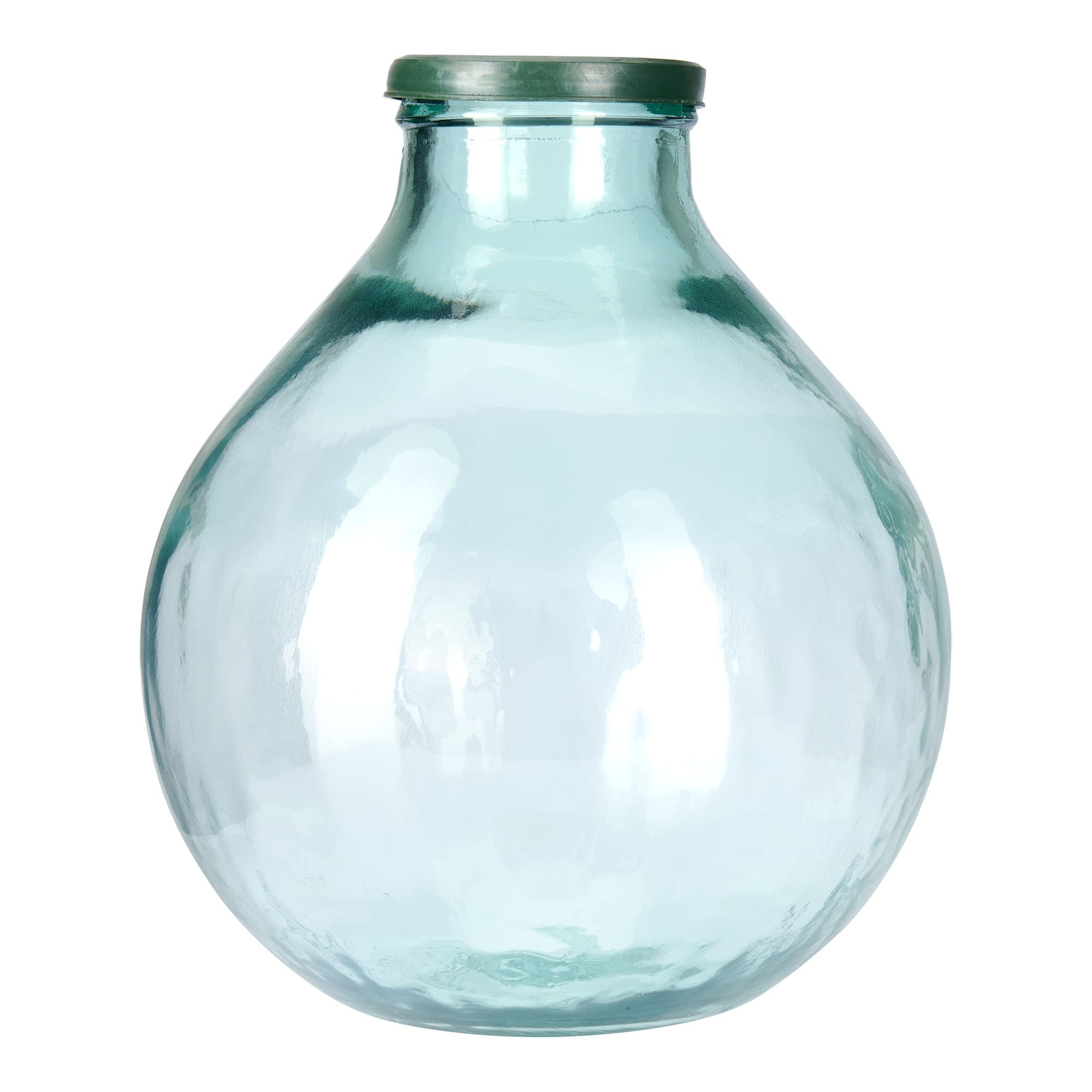 Botella de balón de 25 l de cuello ancho, vidrio, boca: tapa de solapa