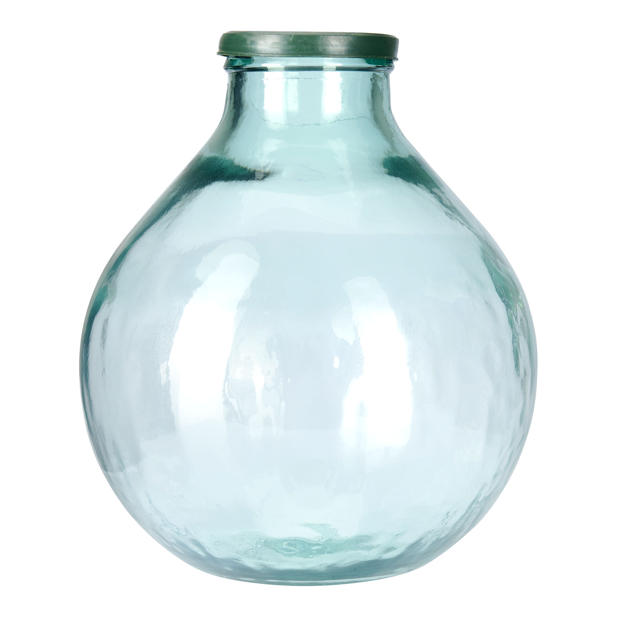 Botella de balón de 25 l de cuello ancho, vidrio, boca: tapa de solapa