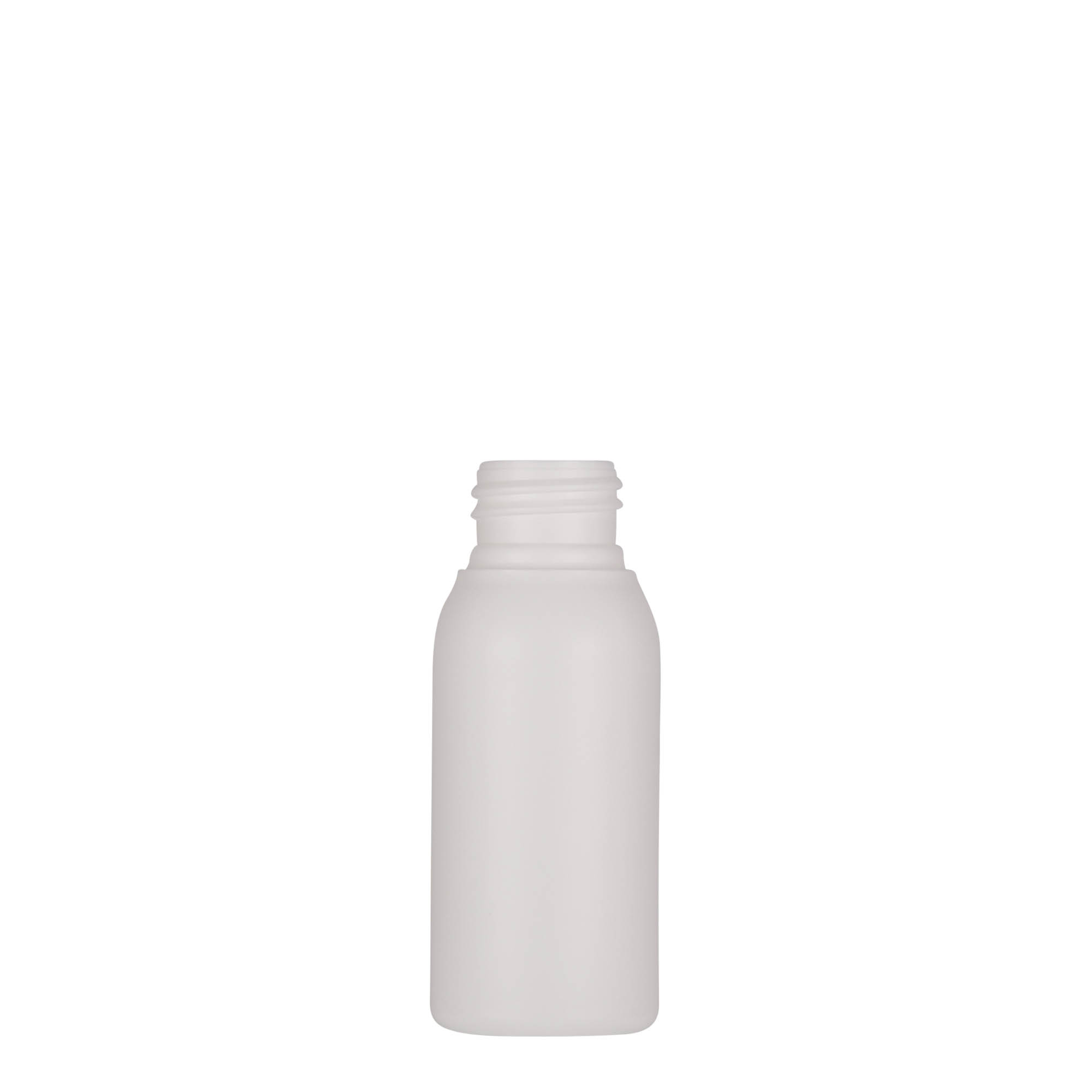 Botella de plástico de 50 ml 'Tuffy', HDPE, blanca, boca: 24/410