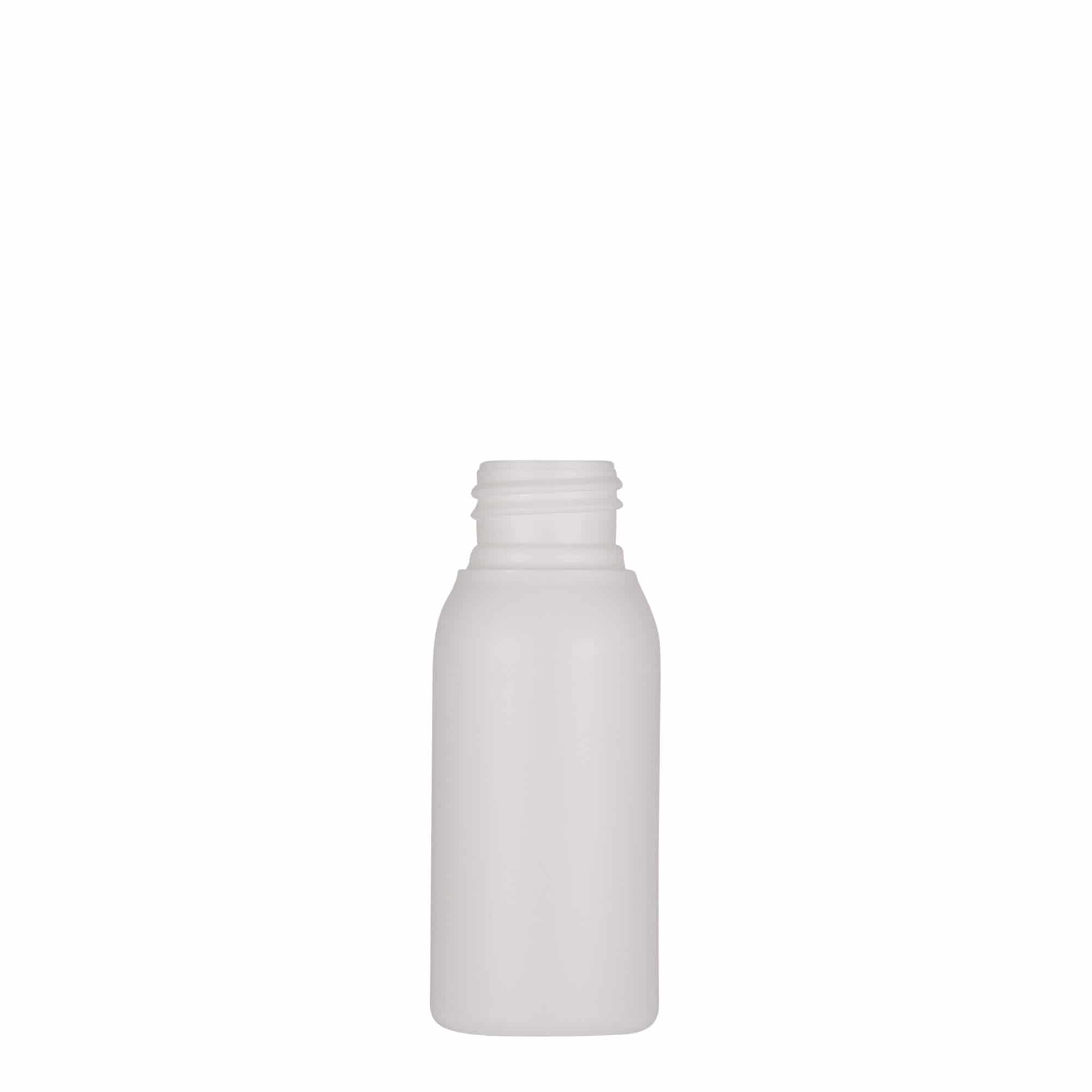 Botella de plástico de 50 ml 'Tuffy', HDPE, blanca, boca: 24/410