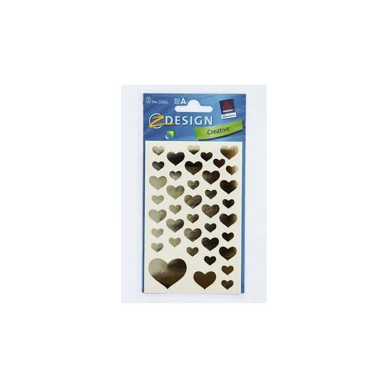 Pegatinas Zweckform 'Corazones', papel, dorado Pegatinas Zweckform 'Corazones', papel, dorado