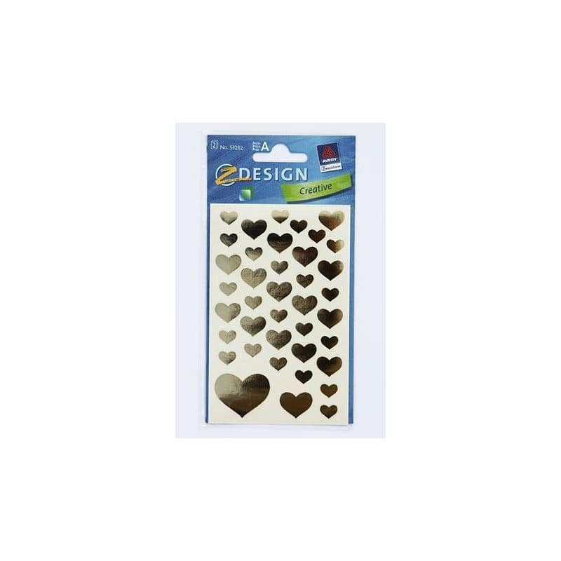 Pegatinas Zweckform 'Corazones', papel, dorado
