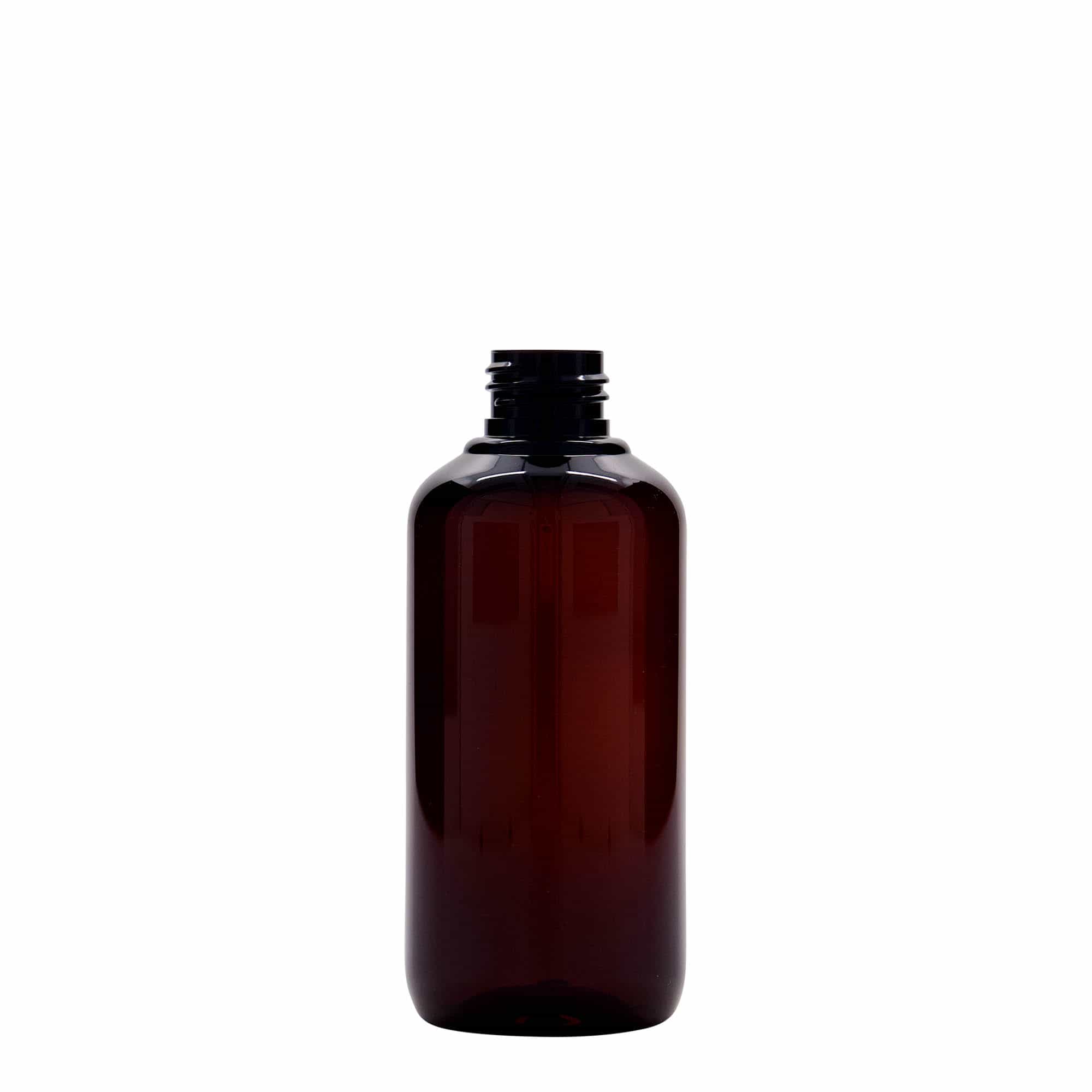 Botella de plástico reciclado 'Victor's Best' de 200 ml, PCR, marrón, boca: GPI 24/410