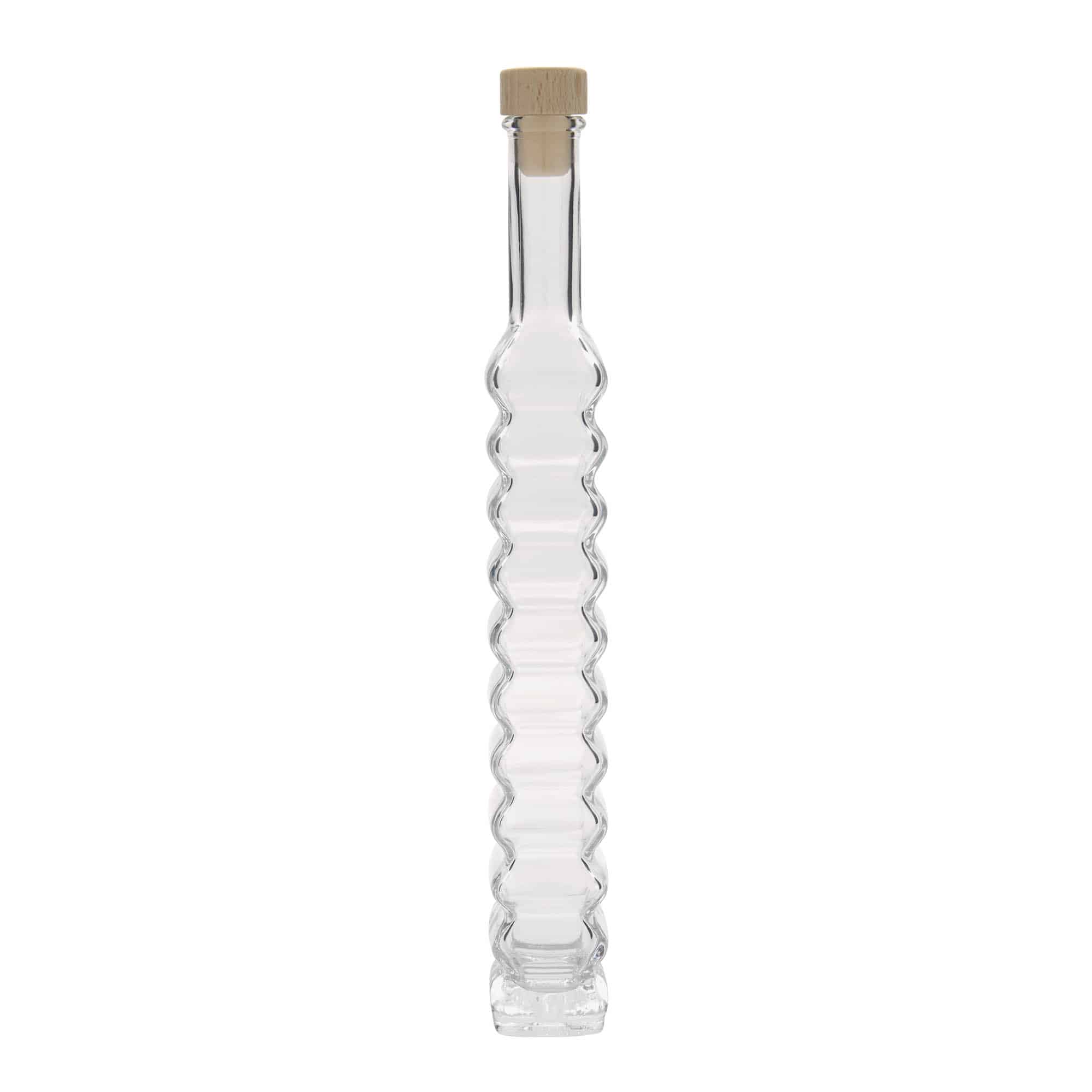 Botella de vidrio de 200 ml 'Roma, cuadrada, boca: corcho'