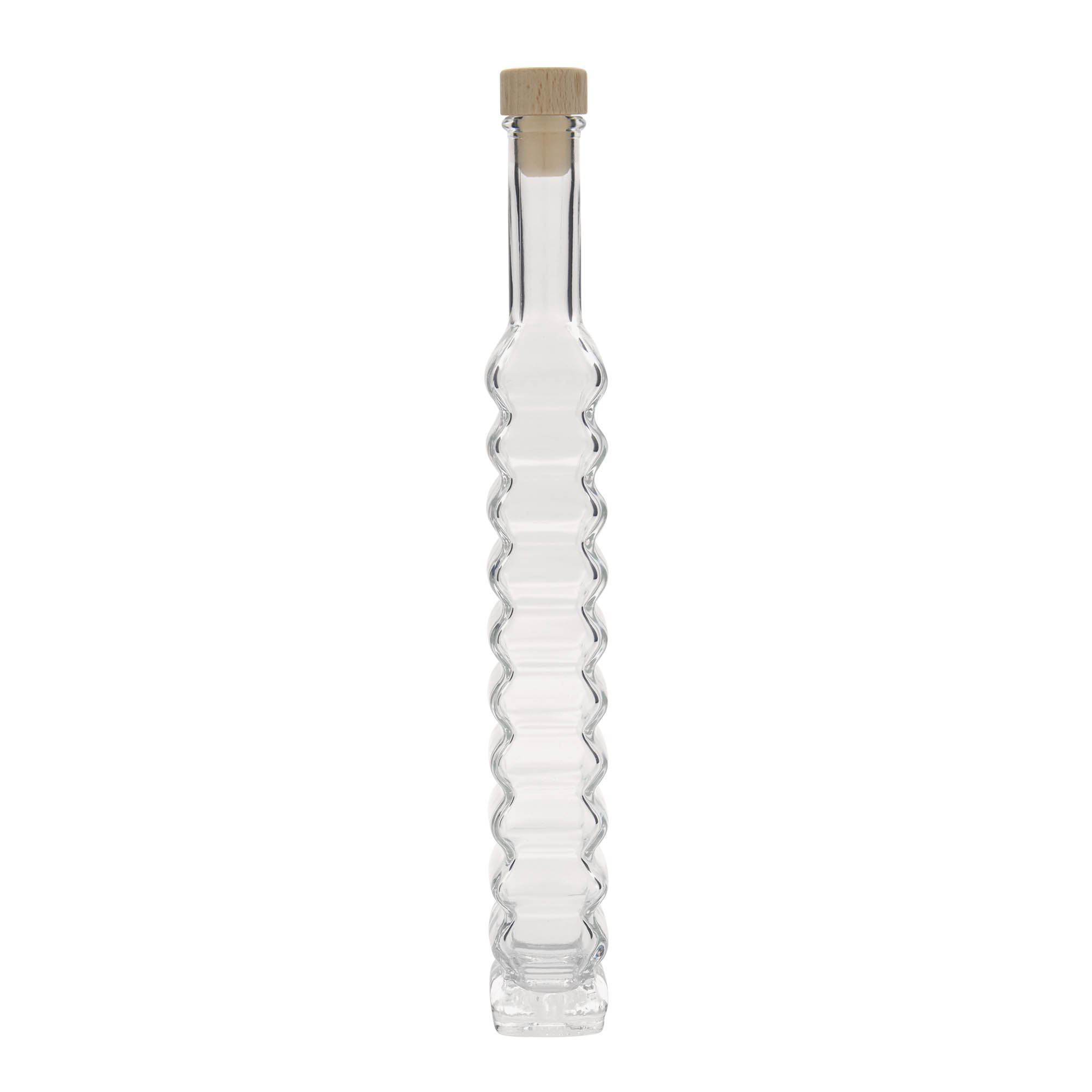 Botella de vidrio de 200 ml 'Roma, cuadrada, boca: corcho'