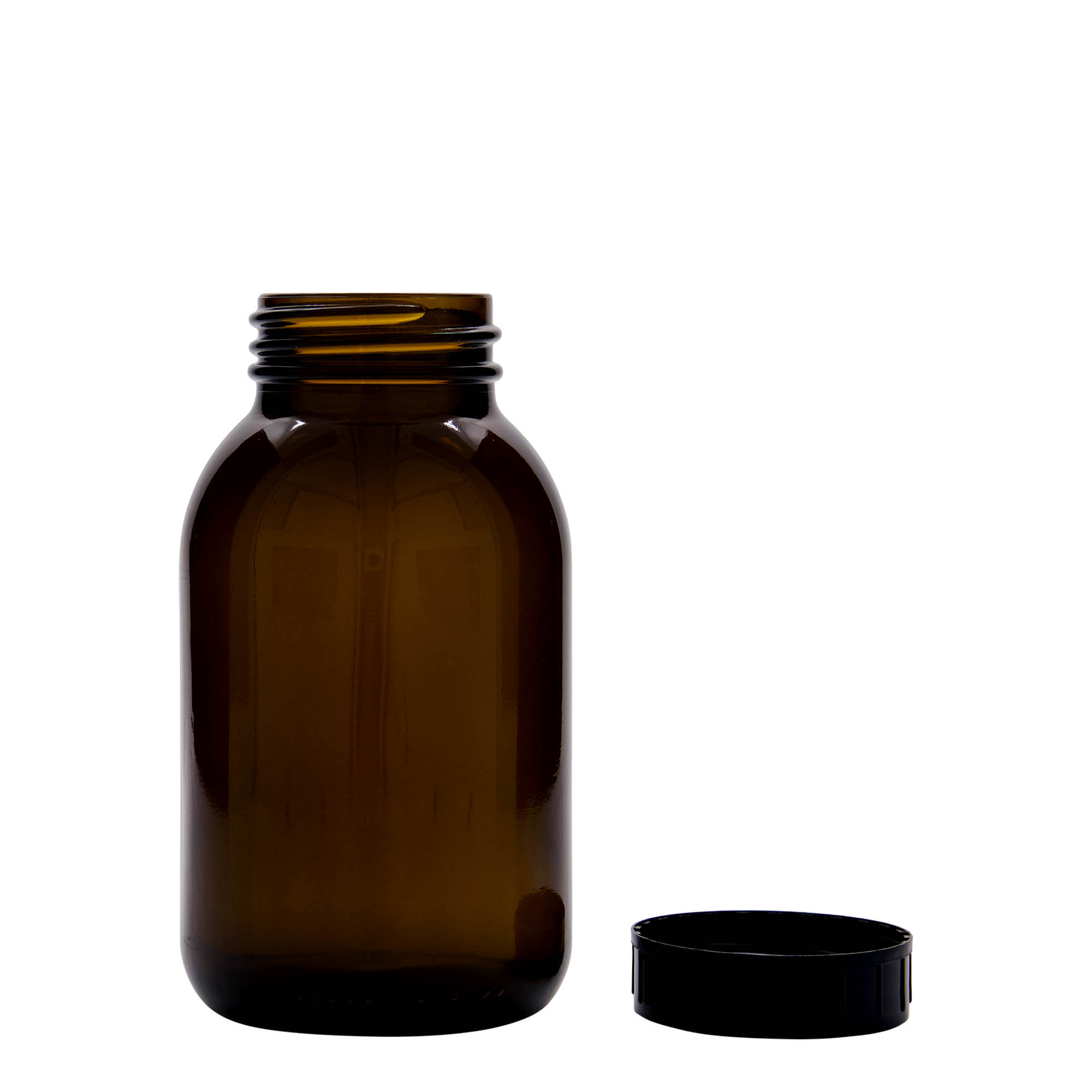 500 ml frasco de cuello ancho, marrón, boca: DIN 55