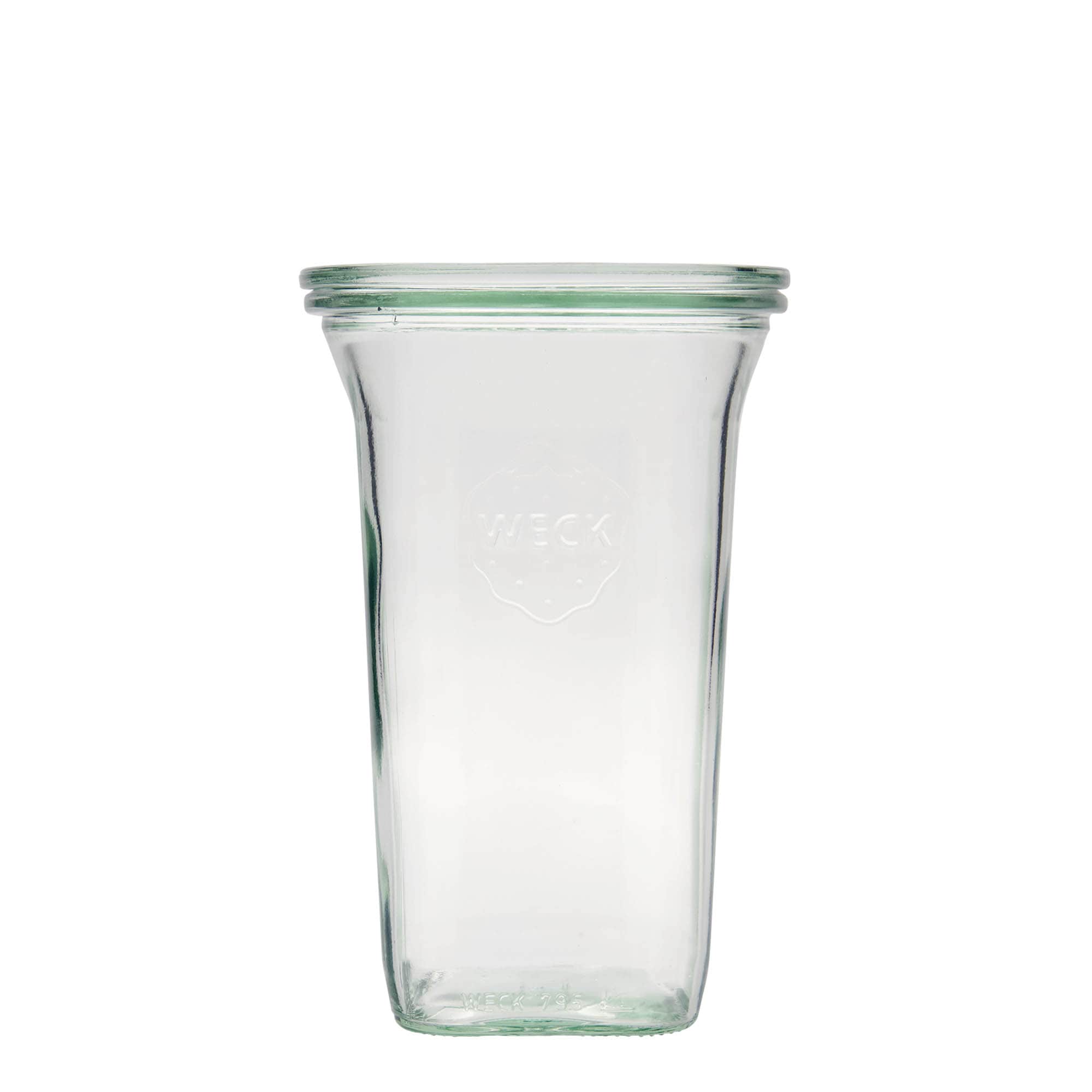 795 ml WECK-Quadroglas, cuadrado, boca: borde redondo