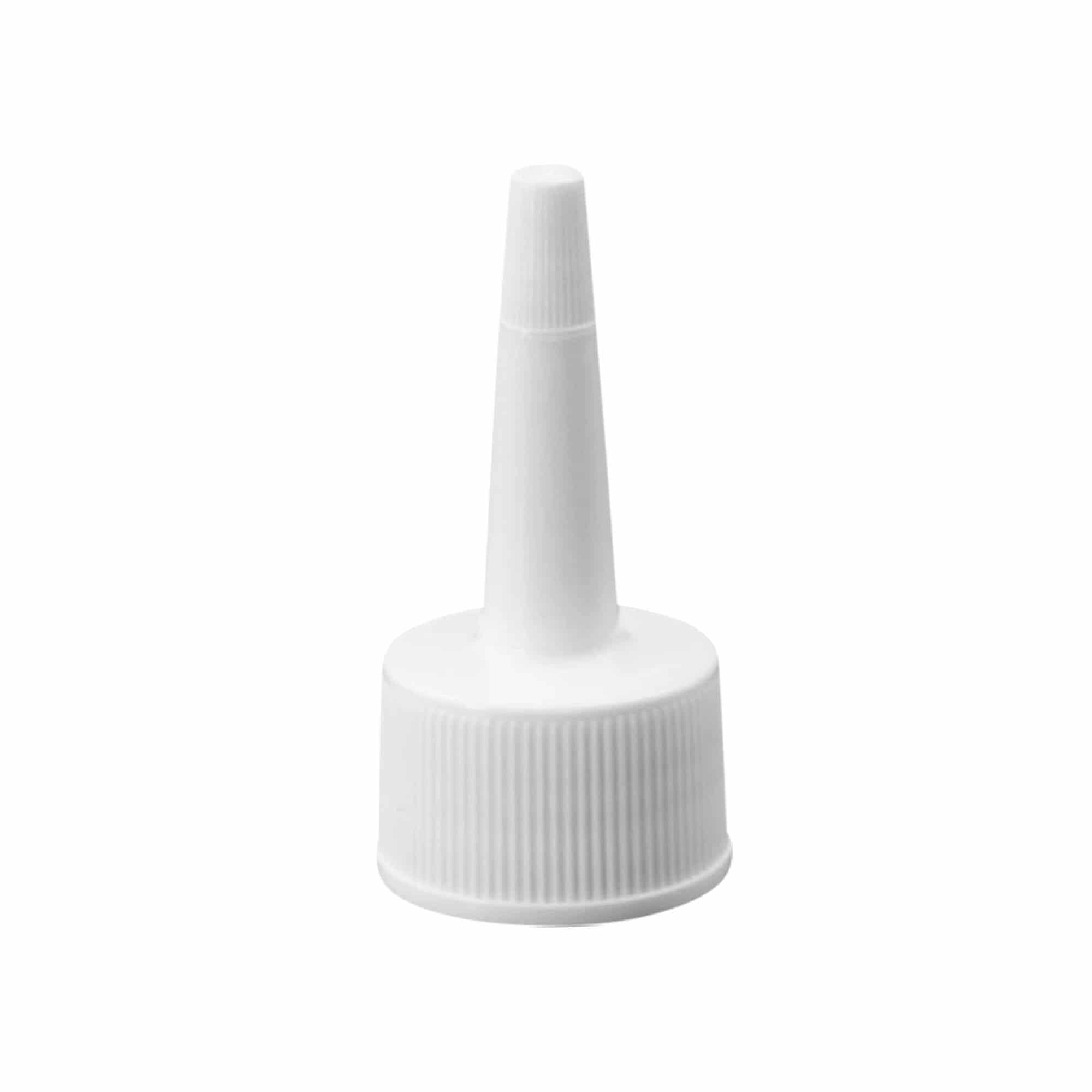 Tapón de rosca con aplicador, plástico de PP, blanco, para boca: 24/410 Tapón de rosca con aplicador, plástico de PP, blanco, para boca: 24/410