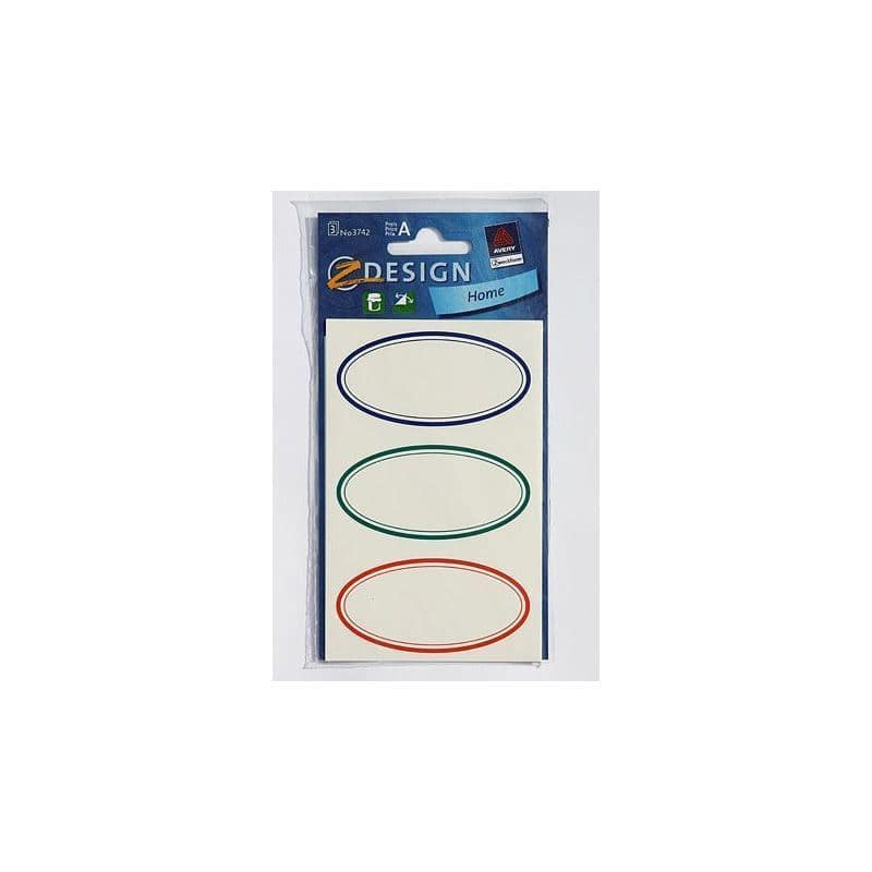 Etiquetas Zweckform 'Marco colorido', ovaladas, papel, multicolor