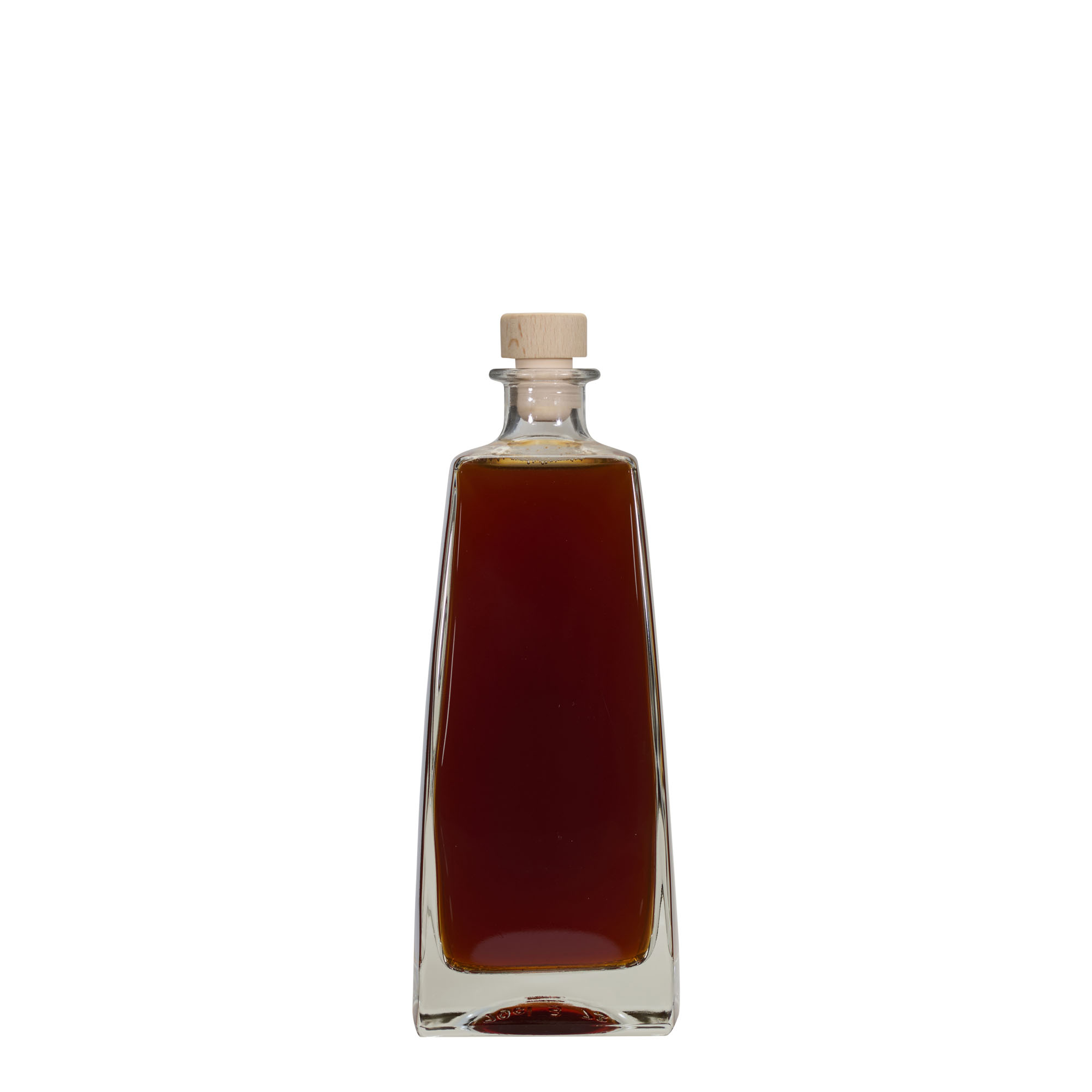 Botella de vidrio de 700 ml 'Timmy', rectangular, boca: corcho